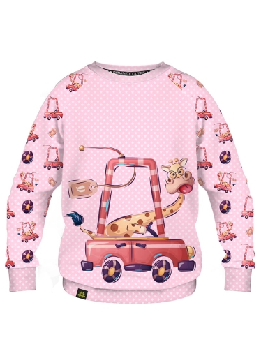 bluza dziecieca dresowa śmieszna żyrafa w podróży