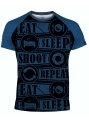 koszulka męska sportowa eat sleep shot repeat granatowa